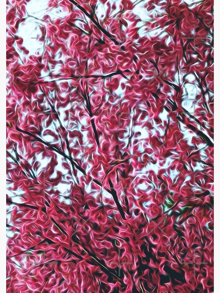 Magical Cherry Blossoms - Dark Pink Floral Abstract Art - Springtime by OneDayArt