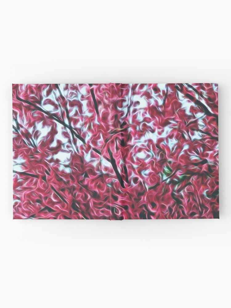 Alternate view of Magical Cherry Blossoms - Dark Pink Floral Abstract Art - Springtime Hardcover Journal