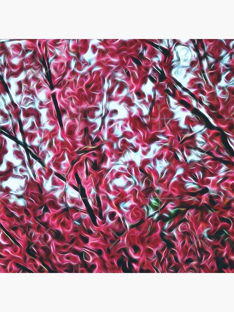 Magical Cherry Blossoms - Dark Pink Floral Abstract Art - Springtime by OneDayArt