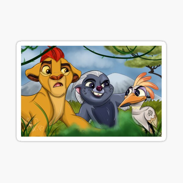 Lion Cartoon Guard Sticker