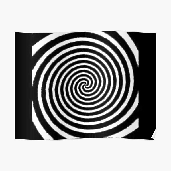 #Spiral #Target #Pattern #Hypnosis illusion vortex  striped circle  Poster