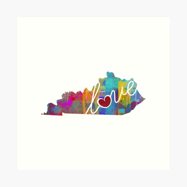 Item preview, Kentucky KY Love - A Colorful Watercolor State Map Silhouette designed and sold by traciwithani.