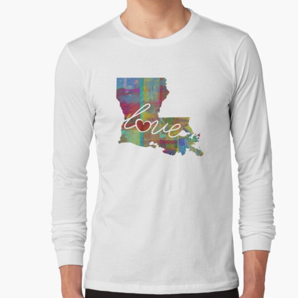 Louisiana Love - A Colorful Watercolor State Map Silhouette | Kids T-Shirt