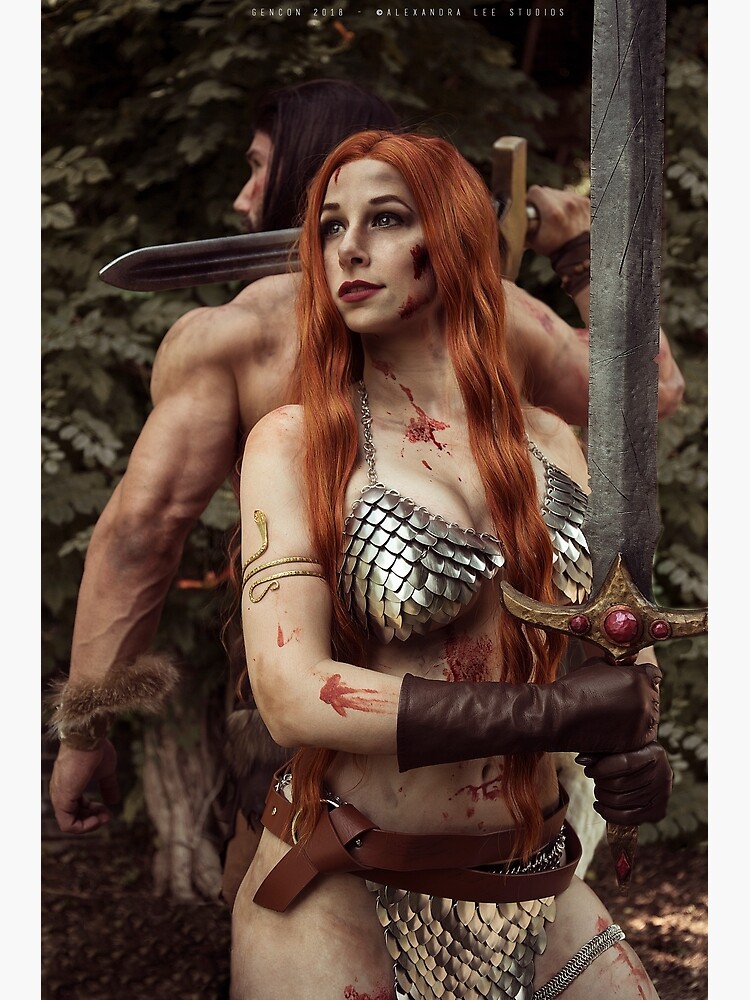 Red Sonja And Conan Postcard By Thousandfaces Redbubble