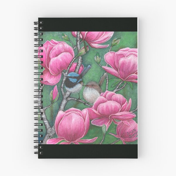 Item preview, "Superb Blue Wren Couple with Magnolias" designed and sold by Jules Summers.