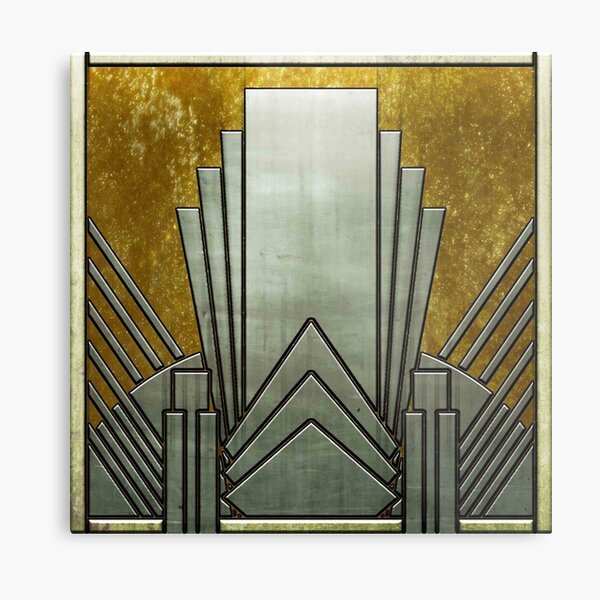 Art deco,gold,black,geometric,metallic,digital photo,original,pattern,vintage,1920 era Metal Print