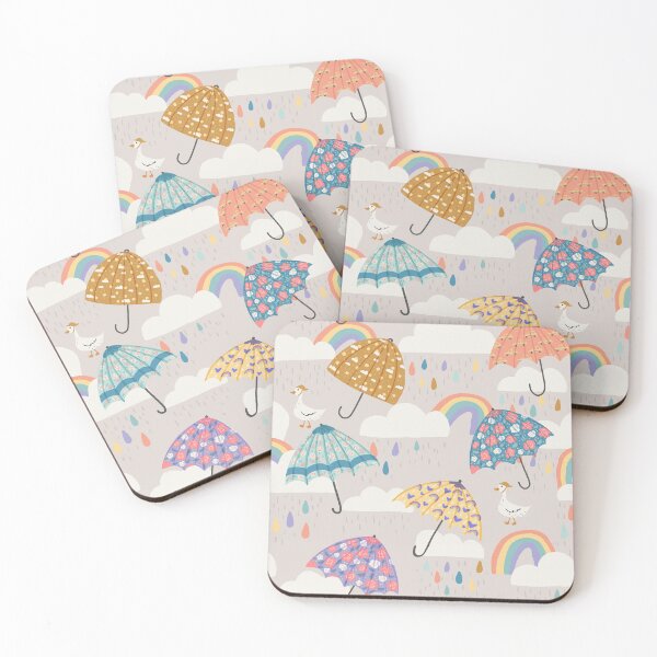 Item preview, Spring Rain on Grey designed and sold by latheandquill.