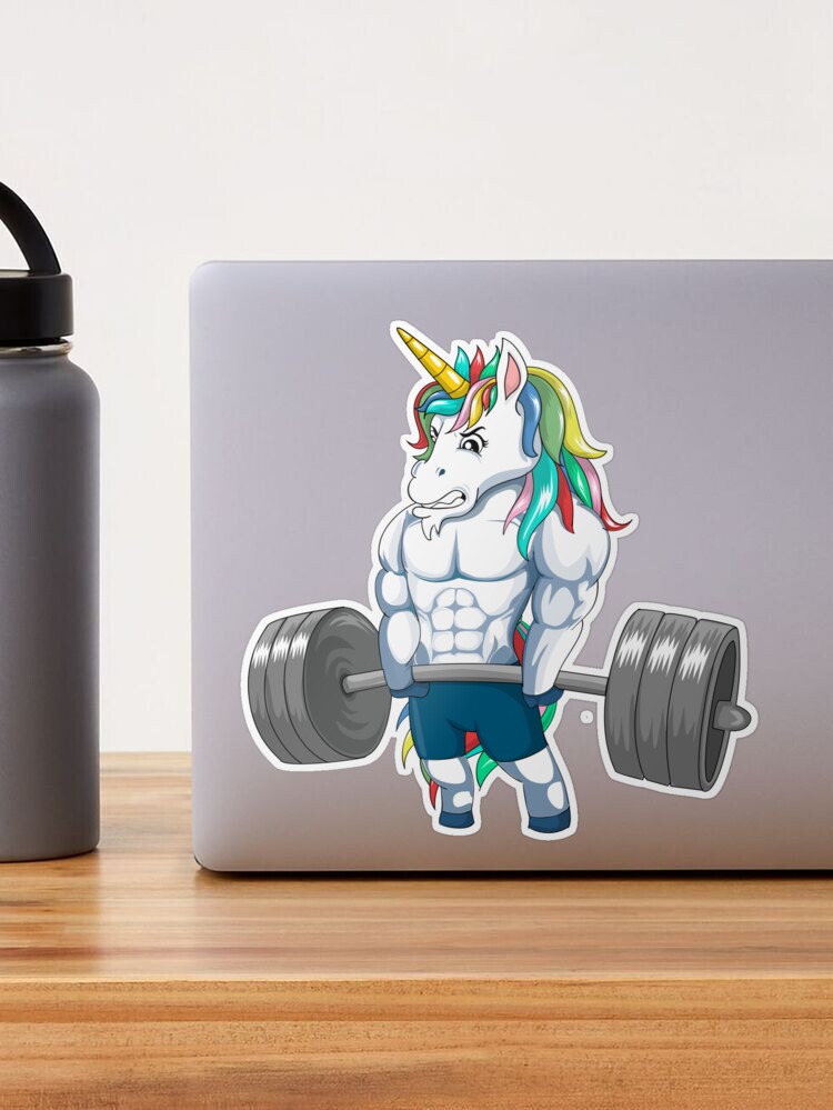 Unicorn Fitness Sticker Unicorn Gym Workout Decals Bodybuilding Sticker  Weightlifting Bodybuilder Sticker Fitness Lover Gifts 