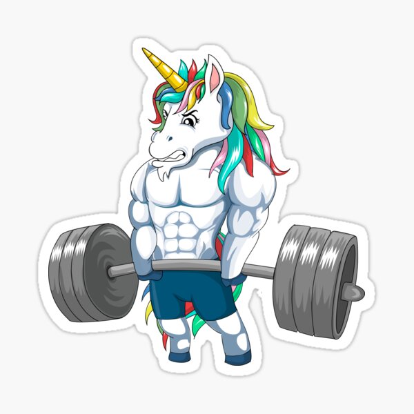 Unicorn Weightlifting T Shirt Fitness Gym Deadlift Rainbow Gifts Party Men Women-6ifwp Sticker