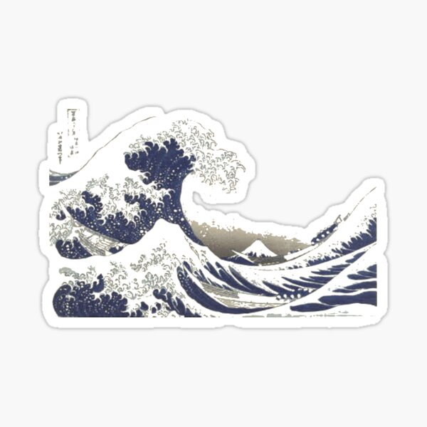 The Great #Wave off Kanagawa - Print by Hokusai - #GreatWave #Sea #Storm Sticker