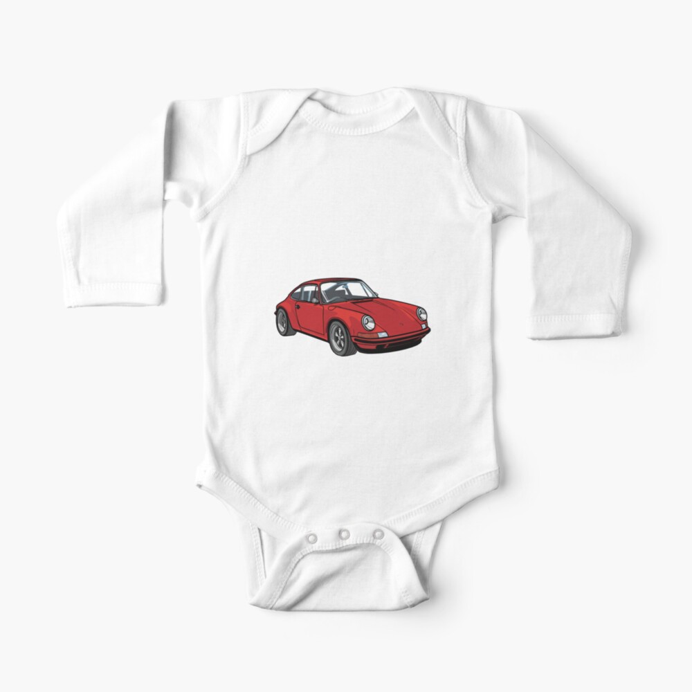 Porsche 911 Cartoon Baby One Piece For Sale By Ted Sexington Redbubble