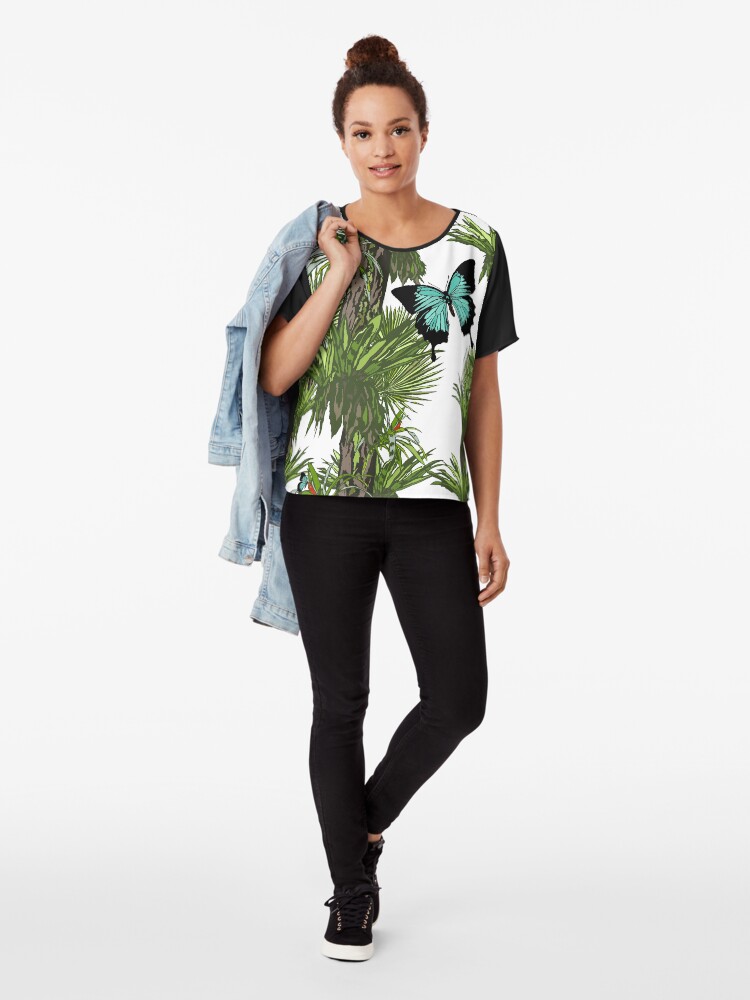Alternate view of Rainforest Retreat: Ulysses butterfly Chiffon Top