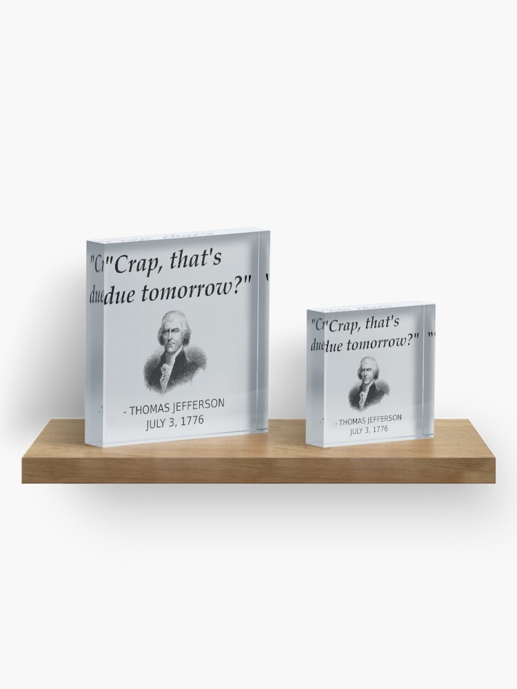 Alternate view of Funny Thomas Jefferson Independence Day USA History Acrylic Block