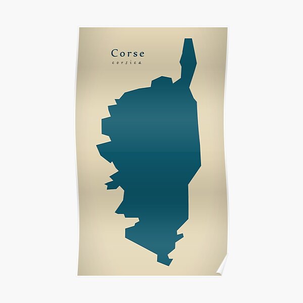 Carte moderne - Corse FR France Poster