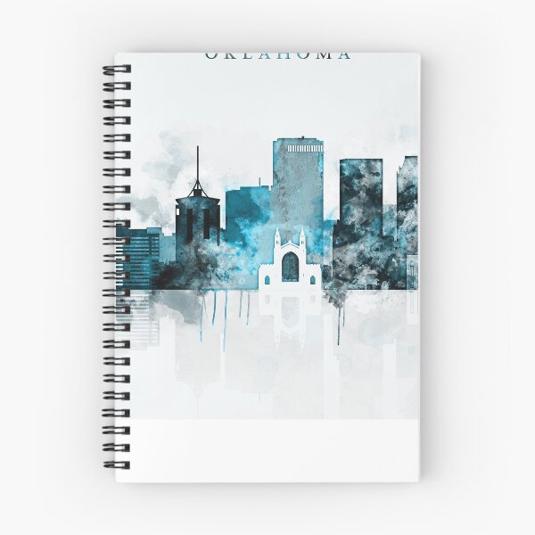 Item preview, Tulsa Monochrome Blue Skyline designed and sold by DimDom.