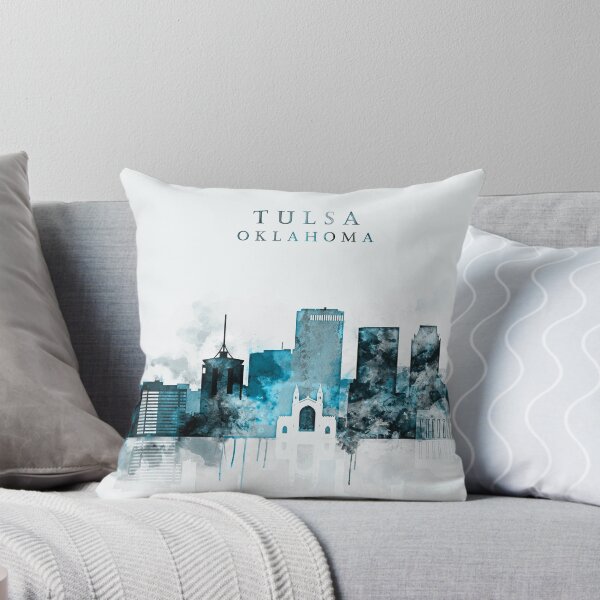 Item preview, Tulsa Monochrome Blue Skyline designed and sold by DimDom.