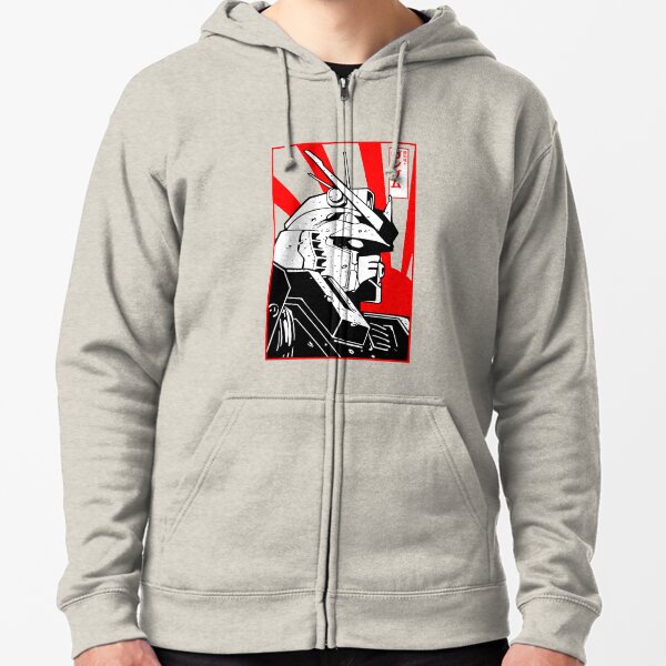 Gundam japan sun Zipped Hoodie