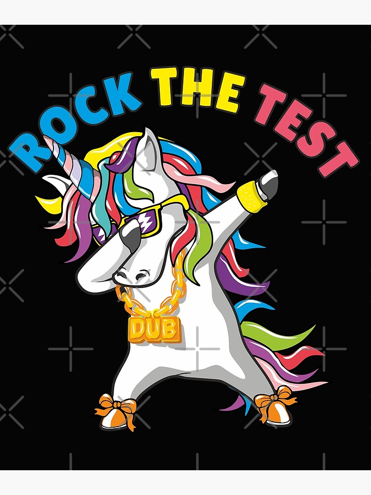 Rock The Test Day Dabbing Unicorn Funny Teacher Inspirational