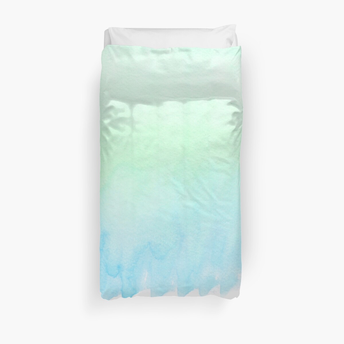 Hand Painted Turquoise Teal Blue Watercolor Ombre Brushstrokes