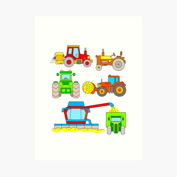 Combines and tractors Art Print