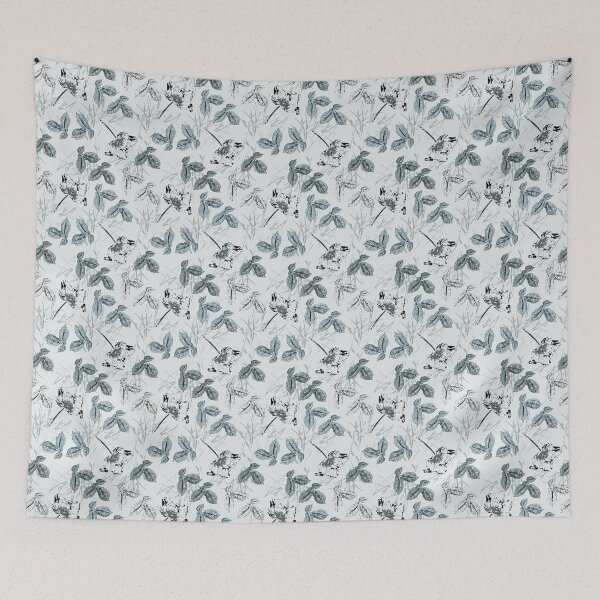 Item preview, Georgiana Floral in grey blue designed and sold by ncxadair.