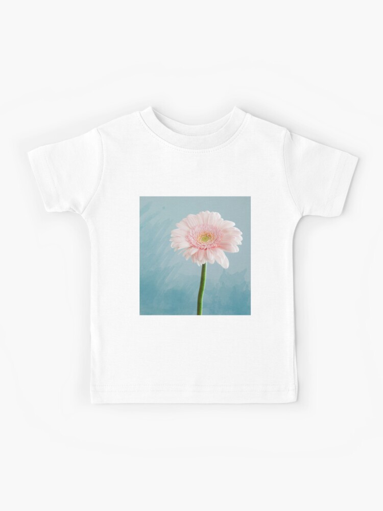 Camiseta para niños «Flor rosa sobre fondo azul agua - Gerbera Daisy» de  alexixela | Redbubble
