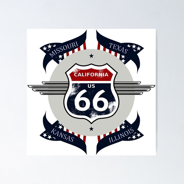 Item preview, Route 66 my version with American Flag in background designed and sold by Edgar Moya.