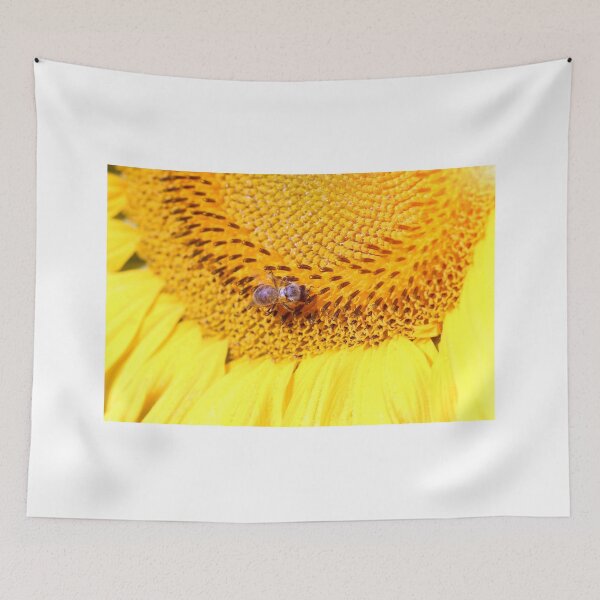 Item preview, bee on sunflower summer season macro designed and sold by goceris.
