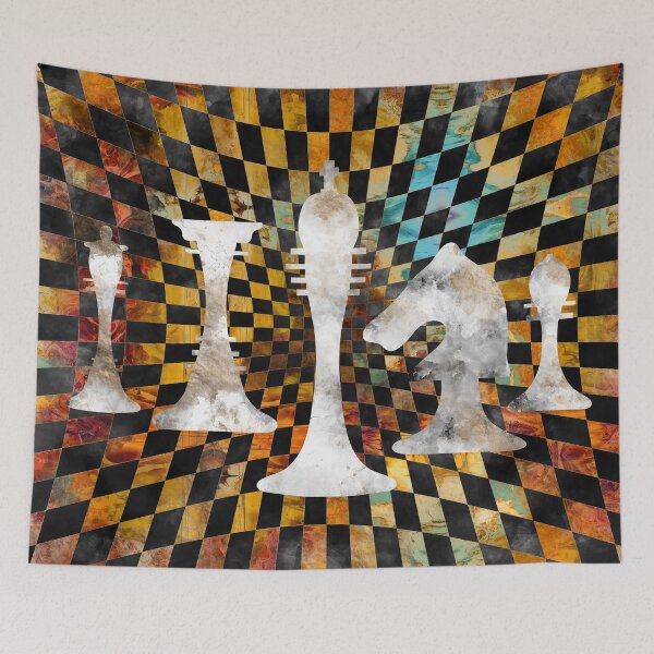 Item preview, Chessboard Collage - White figures designed and sold by Nartissima.