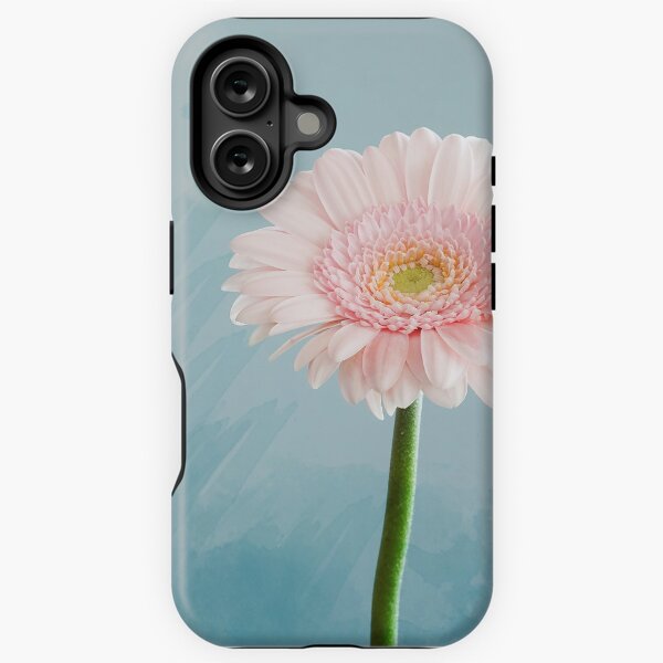 Item preview, Pink Flower on Blue Water Background - Gerbera Daisy designed and sold by alexixela.