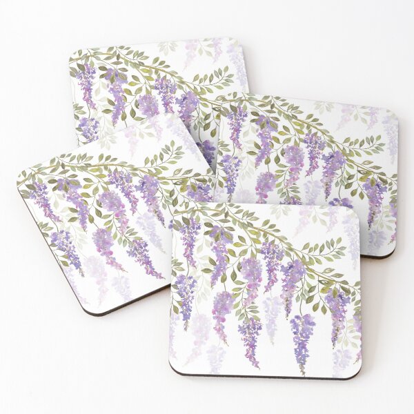 Wisteria Blossoms Coasters (Set of 4)
