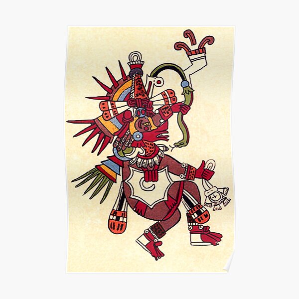 MAYA. MAYAN. Quetzalcoatl, feathered serpent, as depicted in the Codex Borbonicus. Poster