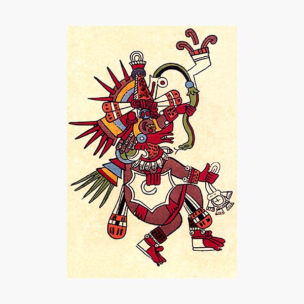 MAYA. MAYAN. Quetzalcoatl, feathered serpent, as depicted in the Codex Borbonicus. Photographic Print