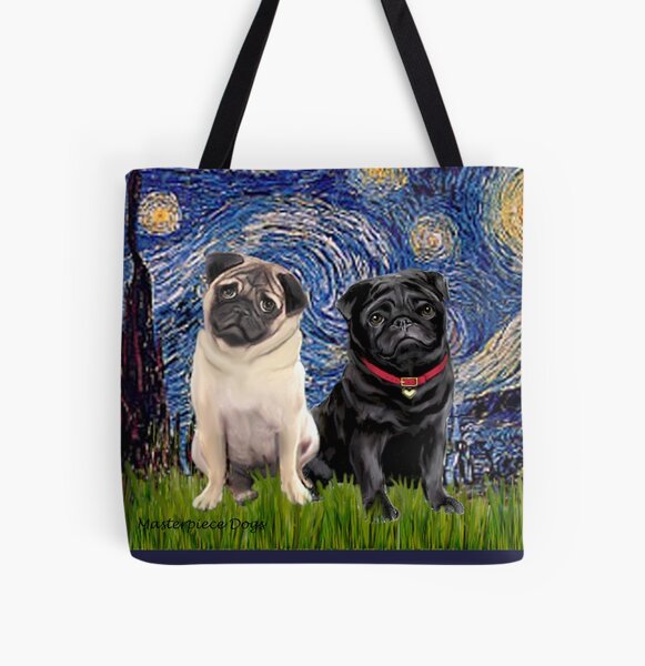 Item preview, Pugs (two) in Starry Night designed and sold by JeanBFitzgerald.