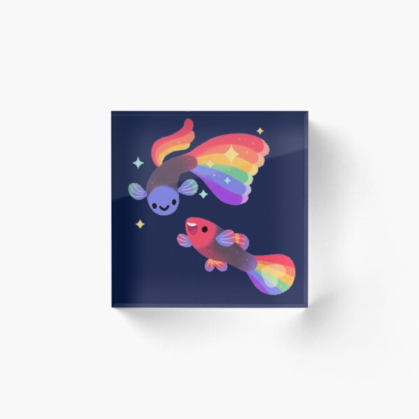 Rainbow guppy 5 Acrylic Block