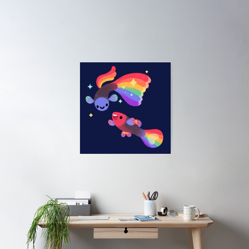 Rainbow guppy 5 Poster