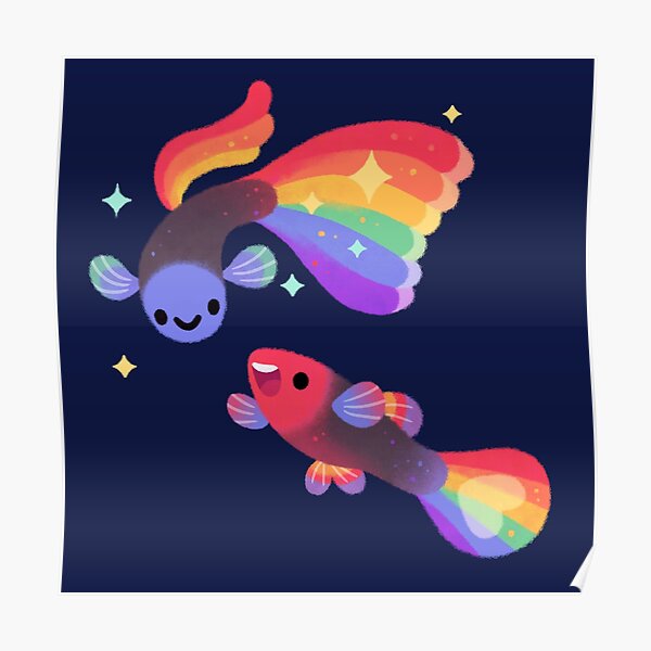 Rainbow guppy 5 Poster