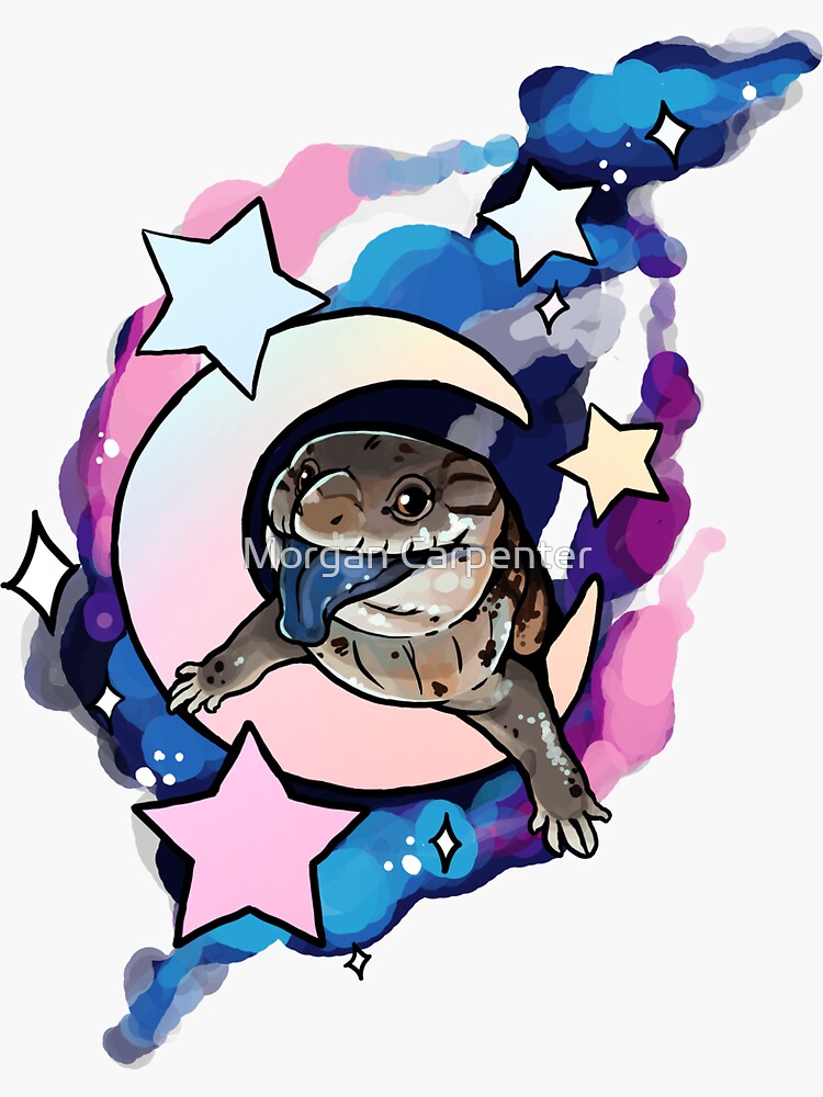 Thumbnail 3 of 3, Sticker, Galaxy Blue Tongue Skink designed and sold by slothbug.