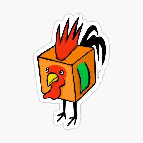 "Cube Rooster" Sticker