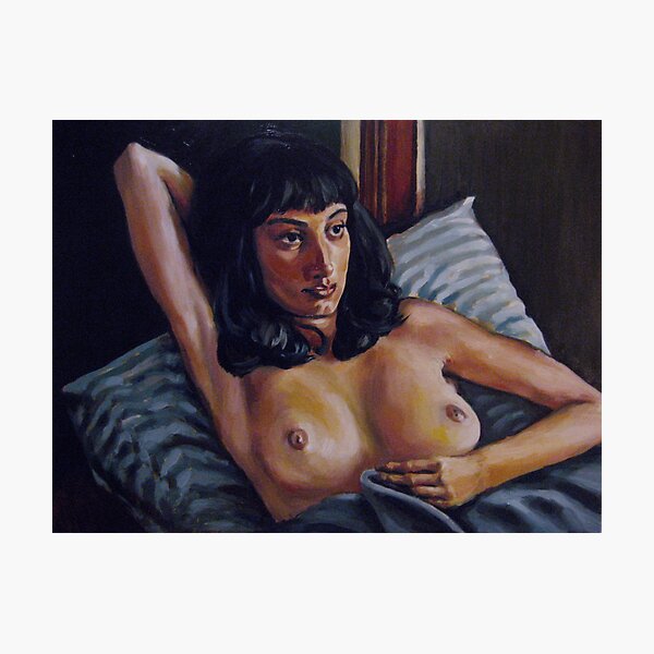 nude girl in bed Photographic Print