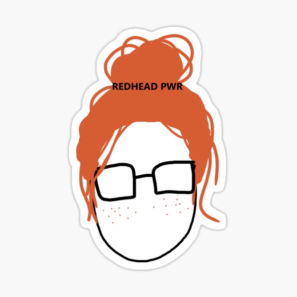 redhead pwr Sticker