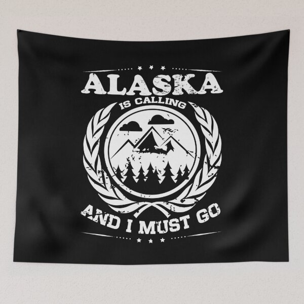 Item preview, Alaska is Calling and I Must Go Distressed designed and sold by LarkDesigns.