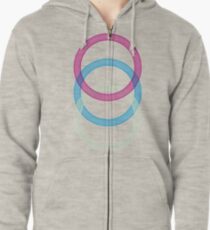 3 Kreise Hoodie mit Reißverschluss