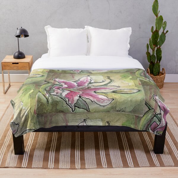 Item preview, Stargazer Lily Watercolor Still Life Flower Painting by Ela Steel designed and sold by elasteel.