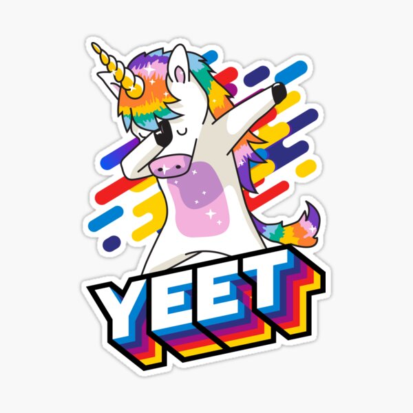 Yeet Dab - Dabbing Trendy Dance Emote Meme - Autumn Fall Kids Teens -  Stickman - Light Blue - Kids Fashion - Sticker