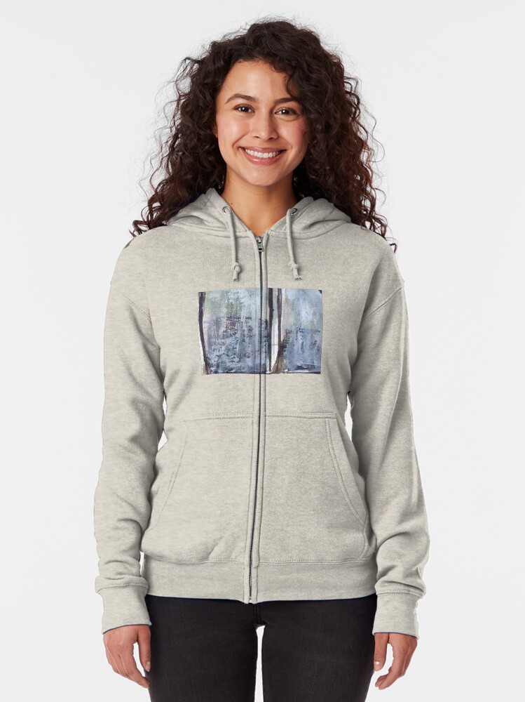 Alternate view of Digital Abstract N13. Zipped Hoodie