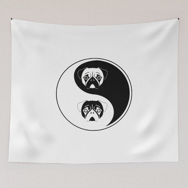 Item preview, Funny Pug product  Ying Yang Peace Symbol  Pet Owner Gift Ideas  design designed and sold by stuch75.