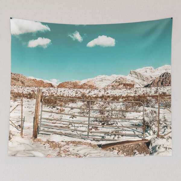 Item preview, Vintage Desert Gate // Picture of a Snow Field and Mountain Range in Red Rock Canyon Las Vegas after a Snowstorm designed and sold by desertxpalm.