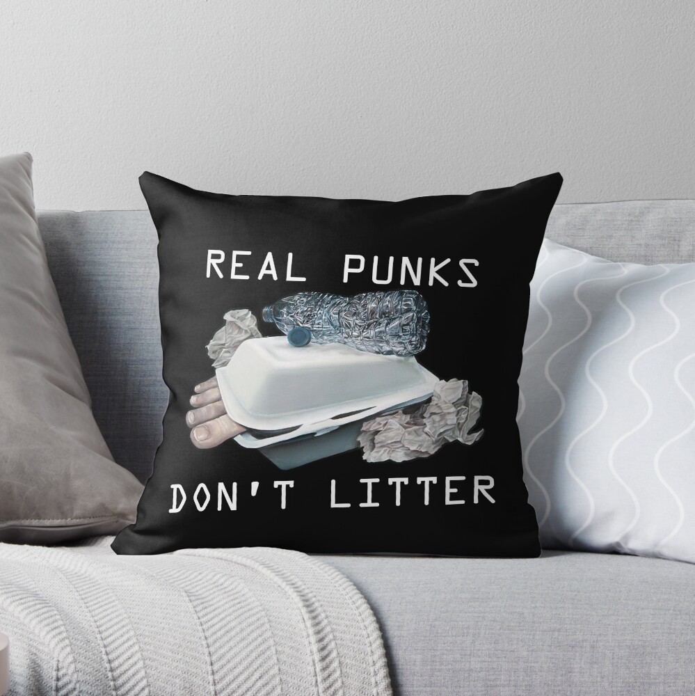 Dystopian Detritals (Oil painting) Throw Pillow