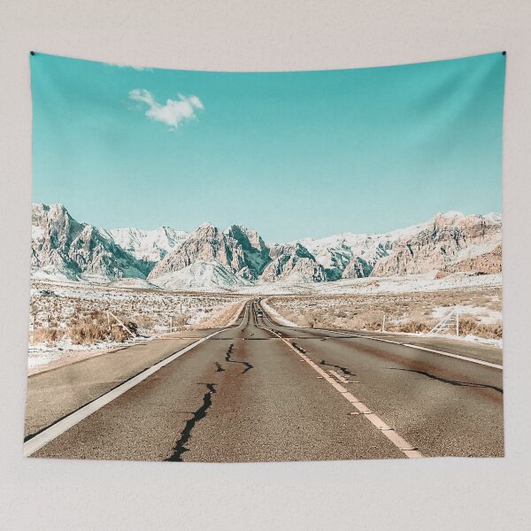 Item preview, Vintage Desert Road // Picture of a Desert Road and the Mountains after a Winter Snowstorm designed and sold by desertxpalm.